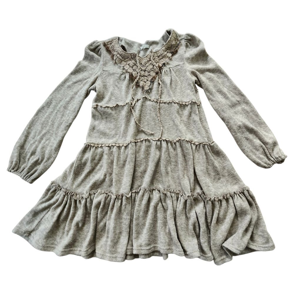 by Stella Gray Tiered Knit Peasant Dress Sz. L